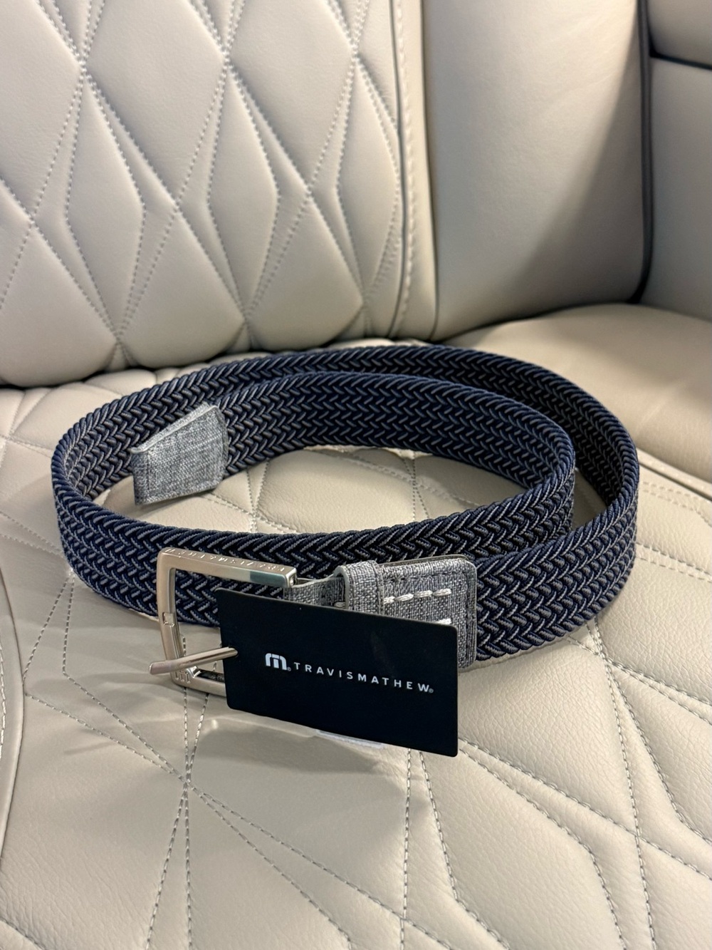 Travis Mathew Men's Navy Woven Stretch Belt - Medium - NWT